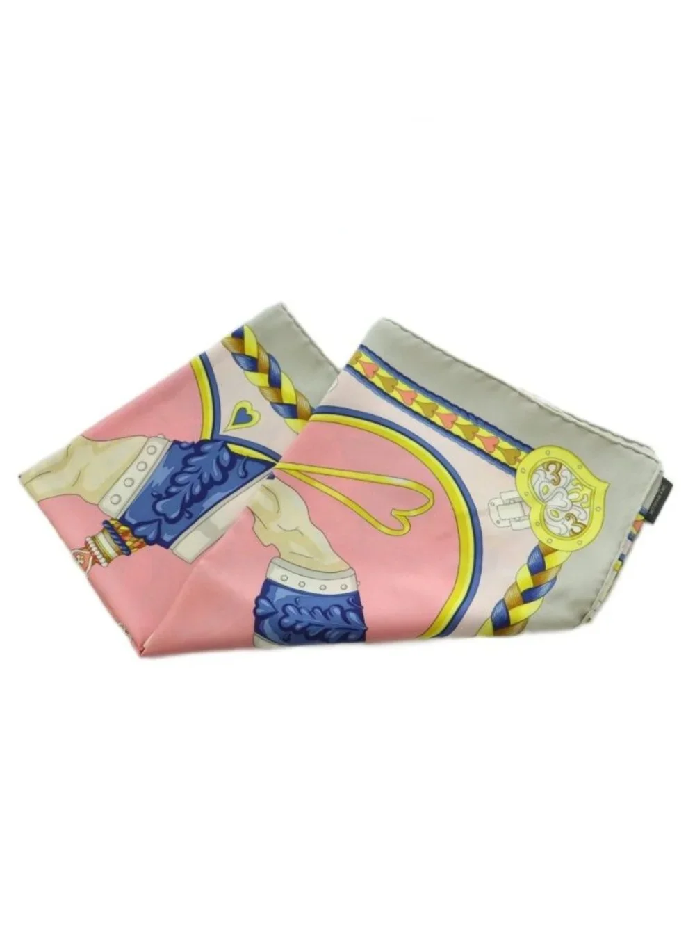 ★SOLD★ Hermes Harnais de Coeur Carre 90 Scarf All Over Pattern Silk Pink - Picture 3 of 7